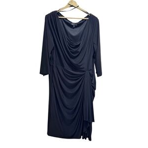 Tadashi Shoji Scoop Neck Long Sleeve Midi Dress Size 2x